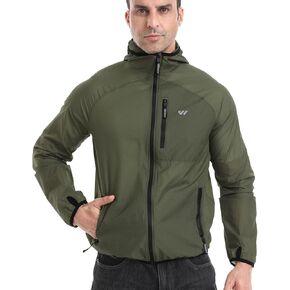 Wulibike Mens Windbreaker Jackets خفيفة الوزن سترة ركوب الدراجات مع غطاء محرك للجنسين جولف قابلة للعب الرياح الركض