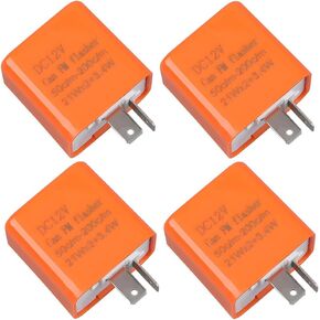 Motorcycle LED Turn Signal Flasher Relay, 4PCS 12V 2 Pin Adjustable Motorbike LED Turn Signal Indicator Relay, Hyper Flash Electronic Flasher Relay, Universal Motorbicycle Accessories (Black) in Kuwait