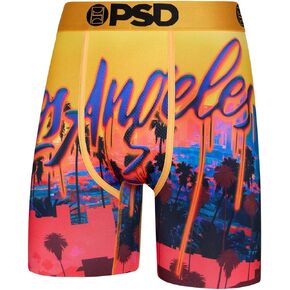 PSD Mens Travel Los Angeles LA Boxer Briefs - 7 Inch Inseam Breathable and Supportive Men's Underwear with Moisture-Wicking