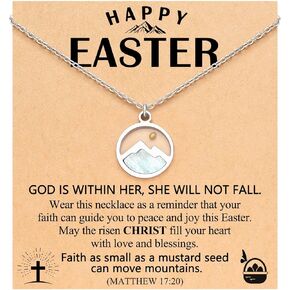 هدايا عيد الفصح السعيدة-الذهب/الذهب المتحرك في الجبال القلادة بذور بذور دينية الهدايا المسيحية للبنات نساء in Kuwait