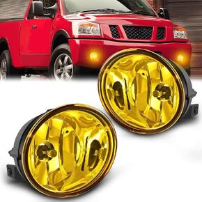 Nilight Fog Light Assembly متوافق مع 2005 2006 2007 Nissan Armada 2004-2015 Titan Amber Lens و 880 Plubs