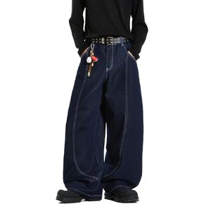 Baggy Barrel Jeans for Woman Men Wide Leg Loose Fit Jeans Y2K Hip Hop Streetwear Denim Pants