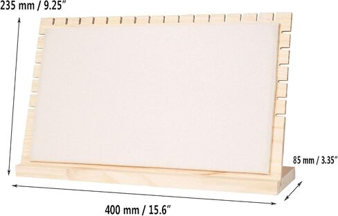 TANG SONG 9.2'' x 15.6'' Horizontal Wooden Flannelette Necklace Display Stand - Soft Mat Jewelry Organizer for Multiple Bracelets & Chains (Beige, Extra Large) in Saudi Arabia