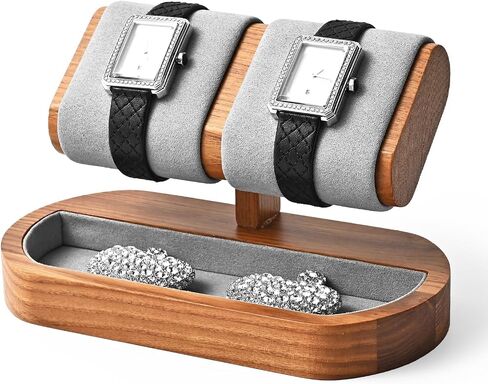 Solid Wood Watch Stand Display Watch Ring Earrings Stand for Men and Women Jewelry Bracelet Wristwatch Organizer for Store and Home(Single) in Saudi Arabia