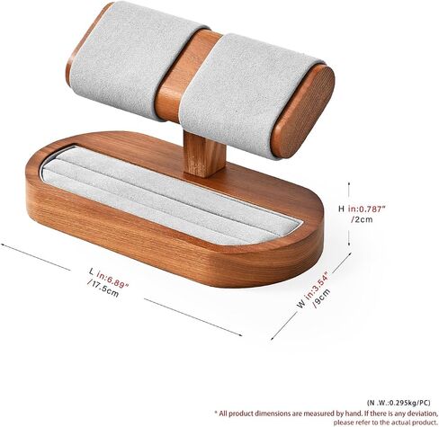 Solid Wood Watch Stand Display Watch Ring Earrings Stand for Men and Women Jewelry Bracelet Wristwatch Organizer for Store and Home(Single) in Saudi Arabia