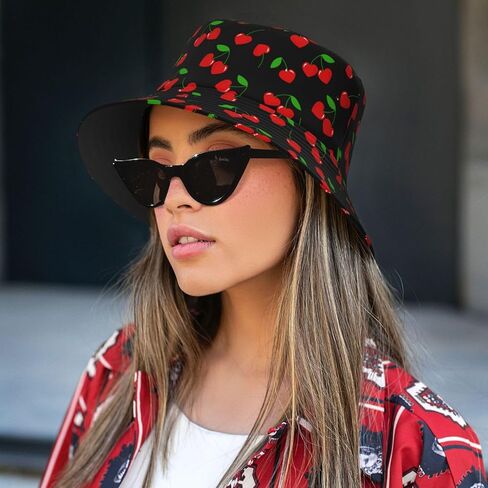 Pink Purple Butterfly Bucket Hat Summer Packable Fisherman Cap Beach Travel Sun Hat for Unisex Men Women in Kuwait