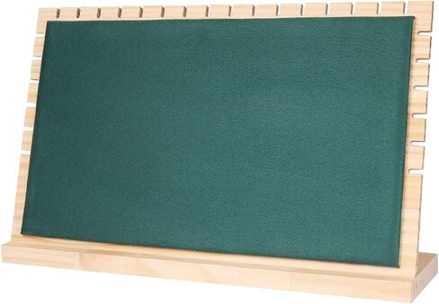 TANG SONG 9.2'' x 15.6'' Horizontal Wooden Flannelette Necklace Display Stand - Soft Mat Jewelry Organizer for Multiple Bracelets & Chains (Beige, Extra Large) in Saudi Arabia