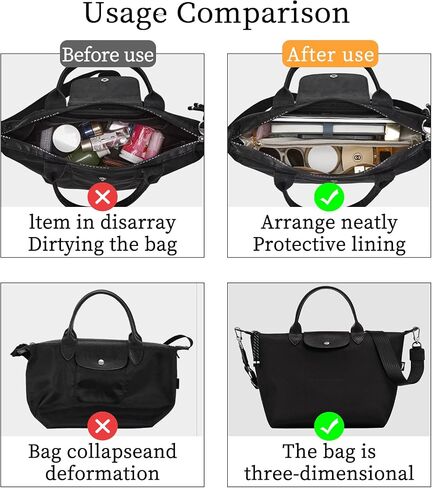 Ultra-light Purse Organizer Insert Compatible with Longchamp Energy Series Bag and More, Waterproof DupontPaper and Silk Handbag Inner for Luxury Bags, Keeps Tote Handbag Neat (Energy, XS) in Saudi Arabia