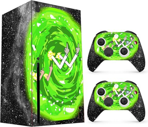 HK Studio Teal Cherry Blossom Decal Sticker Skin to Cover X-Box Series X with No Bubble, Waterproof, Full Protection - Including 2 Controller Skins and Console Skin in Saudi Arabia