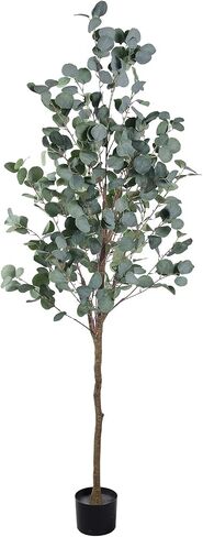 Artificial Eucalyptus Tree, 6FT Tall Faux Eucalyptus Tree, Artificial Plants with Realistic Trunk and Lifelike Leaves for Home Office Decor 6FT Fake Eucalyptus Tree for Home House Office Décor. in Saudi Arabia