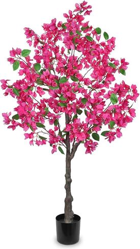 Briful Artificial Bougainvillea Plant in Black Pot 29.5" Tall Faux Silk Bougainvillea Floral Tree Tropical Fake Bougainvillea Tree for Home Office Room Garden Balcony Décor(Pink) in Kuwait