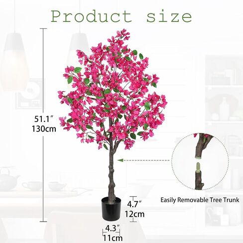 Briful Artificial Bougainvillea Plant in Black Pot 29.5" Tall Faux Silk Bougainvillea Floral Tree Tropical Fake Bougainvillea Tree for Home Office Room Garden Balcony Décor(Pink) in Kuwait
