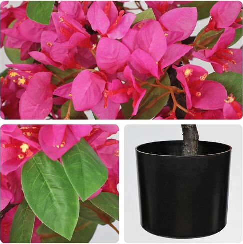 Briful Artificial Bougainvillea Plant in Black Pot 29.5" Tall Faux Silk Bougainvillea Floral Tree Tropical Fake Bougainvillea Tree for Home Office Room Garden Balcony Décor(Pink) in Kuwait