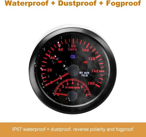 WATERWICH GPS Speedometer 0-160MPH + 8000RPM Tachometer for All Vehicle Ship Boat Yacht in Saudi Arabia