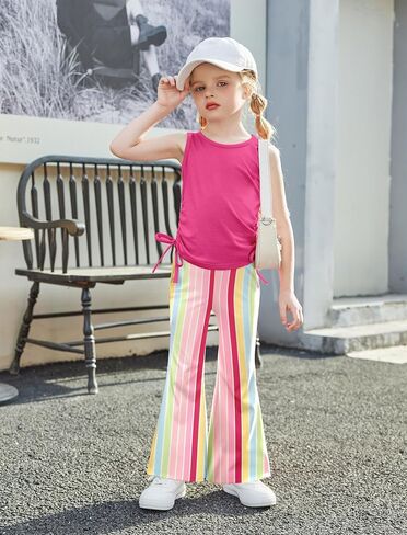 Arshiner Toddler Girl Clothes 2 قطعة من الجانبين قم بتعديل قمم الخزانات وضرب طماق. in Kuwait