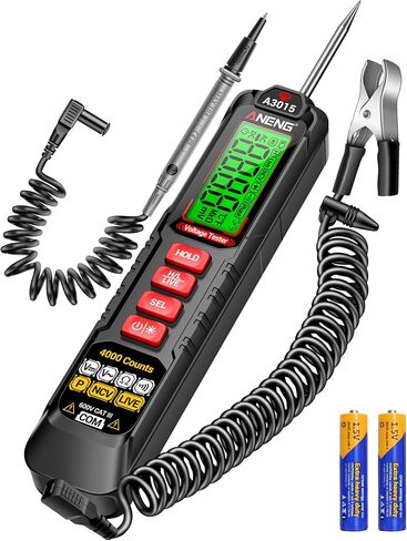 ANENG 0.5V-600V Multimeter ، AC/DC ضوء اختبار السيارات ، اختبار دائرة الجرس مع مسبار حاد ، ضوء مؤشر القطبية ، قلم اختبار الصمامات الجهد الجهد مع مقطع التمساح لسيارة سيدان ، سيارات الدفع الرباعي ، RV ، شاحنة in Kuwait