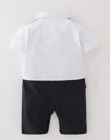 stylesilove Baby Toddler Boys Pilot Short Sleeve Cotton Romper Bow-tie Vest All-in-One Halloween Outfit in Saudi Arabia
