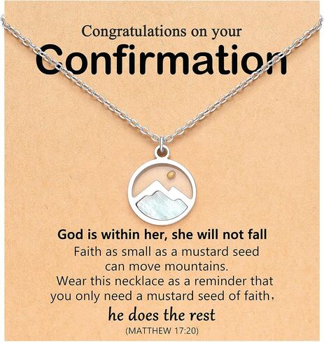 Silver/Gold Mustard Seed Necklace Baptism Confirmation First Communion Catholic Christian Gifts for Teens Girls Women in Kuwait