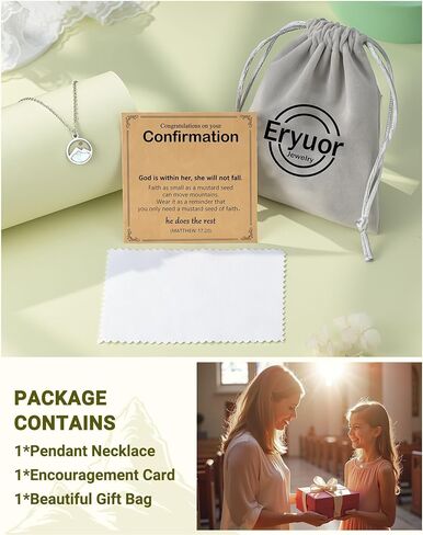 Silver/Gold Mustard Seed Necklace Baptism Confirmation First Communion Catholic Christian Gifts for Teens Girls Women in Kuwait
