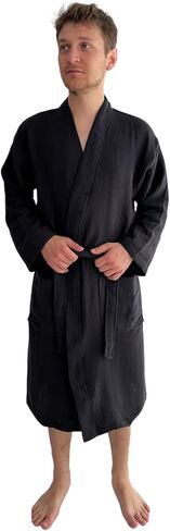 Muslin Bathrobe, Organic 100% Turkish Cotton, Natural and Absorbent Robe for Women and Men in Saudi Arabia