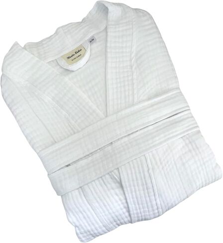Muslin Bathrobe, Organic 100% Turkish Cotton, Natural and Absorbent Robe for Women and Men in Saudi Arabia