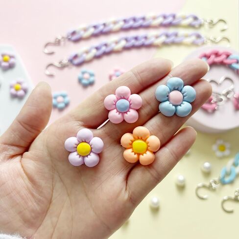 2pcs سلاسل الأحذية الأكريليك للنساء ، 18pcs زهرة السحر لؤلؤة السحر للزهور لصنادل السد ، سحر ديكور أحذية DIY للفتيات ، الحزب لصالح in Saudi Arabia