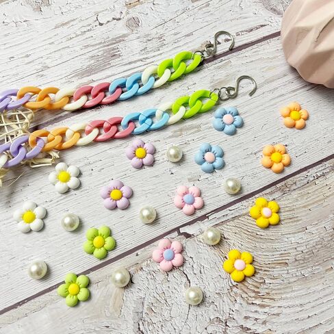 2pcs سلاسل الأحذية الأكريليك للنساء ، 18pcs زهرة السحر لؤلؤة السحر للزهور لصنادل السد ، سحر ديكور أحذية DIY للفتيات ، الحزب لصالح in Saudi Arabia