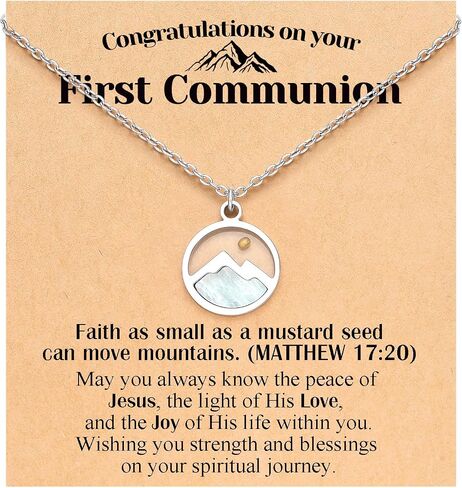 Silver/Gold Mustard Seed Necklace Baptism Confirmation First Communion Catholic Christian Gifts for Teens Girls Women in Kuwait