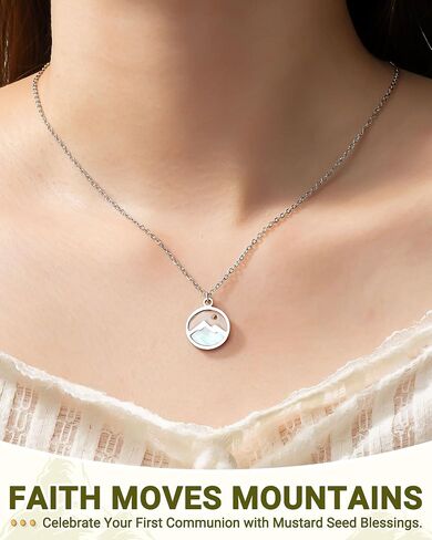 Silver/Gold Mustard Seed Necklace Baptism Confirmation First Communion Catholic Christian Gifts for Teens Girls Women in Kuwait