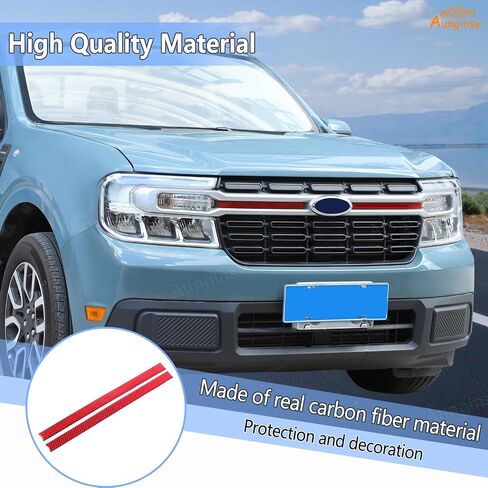 تغطية مصبوب Aunginsy Car الأمامية المتوافقة مع Ford Maverick 2022-2024-إدراج غطاء القطع ، الشريط الجانبي لشارة الوجه ، ملحقات غطاء حارس المقطع in Kuwait