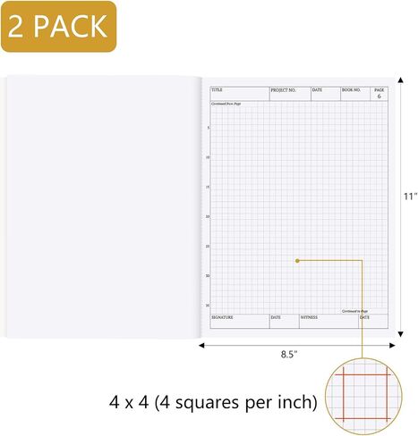 3 Pack Carbonless Chemistry Lab Notebook, 8.5X11 Inch Student Lab notebook with Duplicate/Numbered/Grid Pages, 25 Sets of Pages, Total 75 Sets (Kraft) in Saudi Arabia