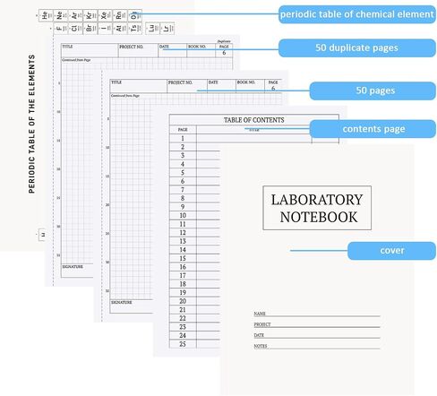 3 Pack Carbonless Chemistry Lab Notebook, 8.5X11 Inch Student Lab notebook with Duplicate/Numbered/Grid Pages, 25 Sets of Pages, Total 75 Sets (Kraft) in Saudi Arabia