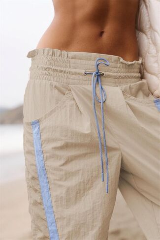 Miqil Women Y2K Striped Sweatpants Loose Wide Leg Drawstring Side Stripe Track Pants Elastic Waist Baggy Joggers in Kuwait