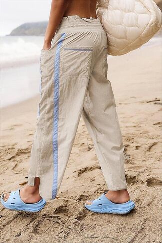 Miqil Women Y2K Striped Sweatpants Loose Wide Leg Drawstring Side Stripe Track Pants Elastic Waist Baggy Joggers in Kuwait