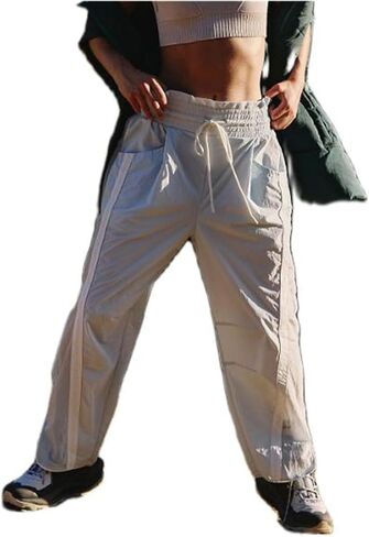 Miqil Women Y2K Striped Sweatpants Loose Wide Leg Drawstring Side Stripe Track Pants Elastic Waist Baggy Joggers in Kuwait