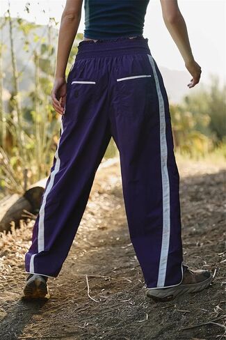 Miqil Women Y2K Striped Sweatpants Loose Wide Leg Drawstring Side Stripe Track Pants Elastic Waist Baggy Joggers in Kuwait