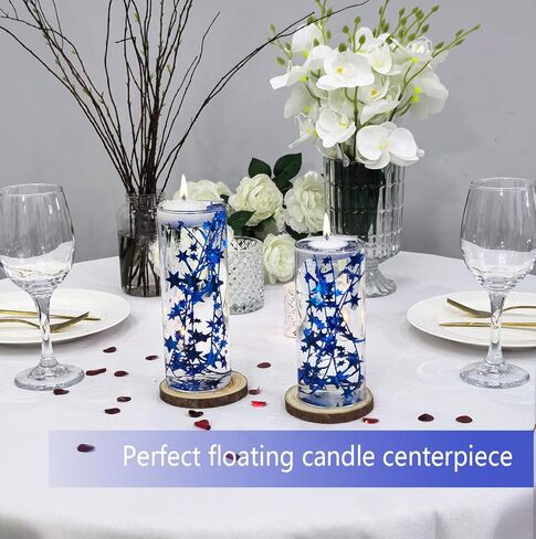 40 Pcs Star String for Floating Candle Centerpieces, Glitter Star Vase Filler for Table Wedding Christmas Water Centerpiece. (Gold) in Kuwait