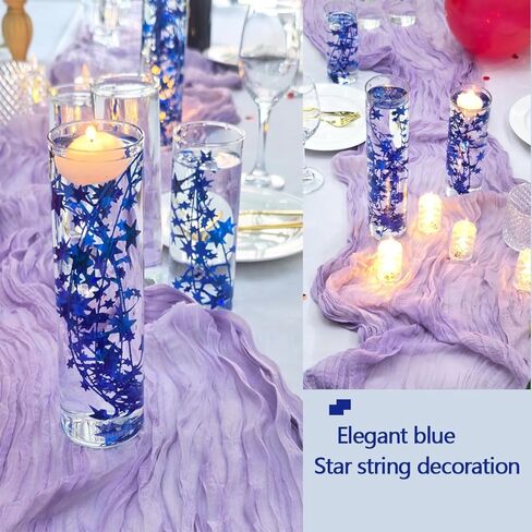 40 Pcs Star String for Floating Candle Centerpieces, Glitter Star Vase Filler for Table Wedding Christmas Water Centerpiece. (Gold) in Kuwait