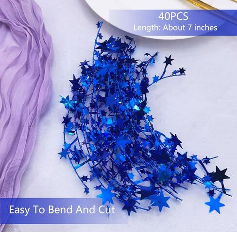 40 Pcs Star String for Floating Candle Centerpieces, Glitter Star Vase Filler for Table Wedding Christmas Water Centerpiece. (Gold) in Kuwait