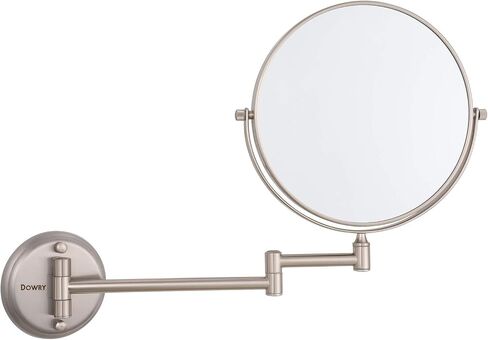 DOWRY Wall Mounted Magnifying Makeup Mirror with 10x Magnification, Oil Rubbed Bronze, 8 Inch Double-Sided Swivel Makeup Mirror Wall, 12 Inch Extension in Saudi Arabia
