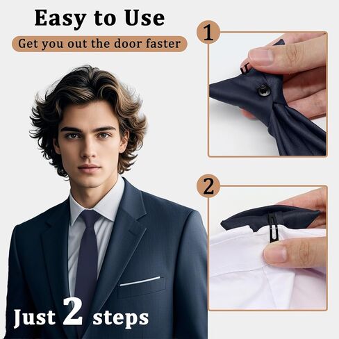 Black Clip on Ties for Men, Pre Tied Mens Ties Solid Color Necktie for Office School Uniform Wedding Party Banquet in Kuwait