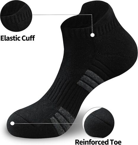 Mens Ankle Running Socks, Sport Athletic Socks with Cushined, Low Cut Compression Cotton Socks, 4 Pairs in Saudi Arabia
