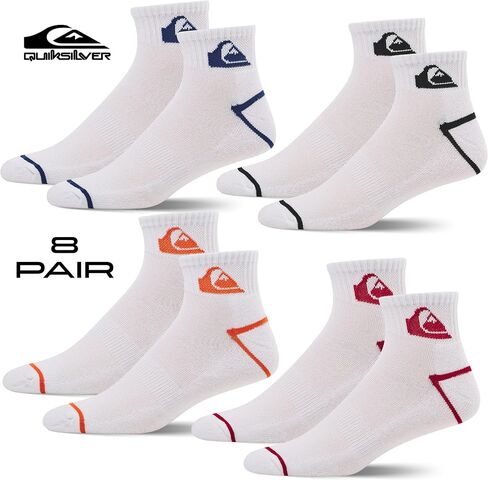 Quiksilver Mens Socks 8 أزواج الجوارب في الكاحل للرجال حجم الأحذية الرياضية الممتازة 8-12 in Kuwait