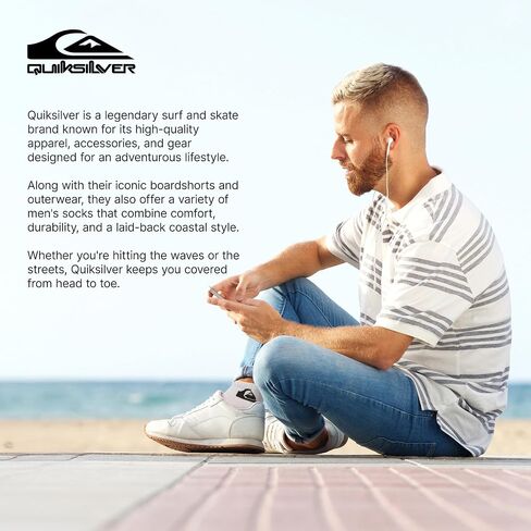 Quiksilver Mens Socks 8 أزواج الجوارب في الكاحل للرجال حجم الأحذية الرياضية الممتازة 8-12 in Kuwait