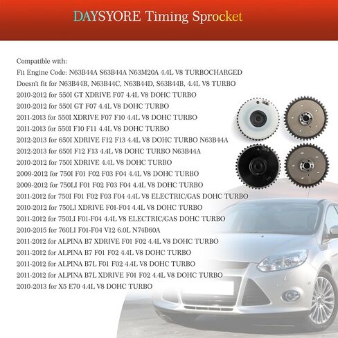 11367598001 11367598002 2PCS CHAIKE & 2PCS العادم عمود الحدبات المناوب في Alpina B7 550i 650i 750li x5 4.4L V8 توقيت محرك العمود الكامش in Saudi Arabia