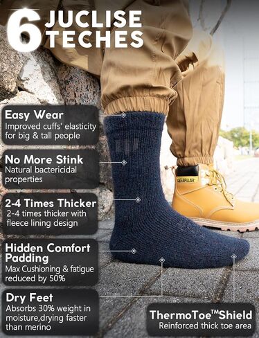 Alpaca Wool Crew Socks 2 pairs for Men and Women,Thick Thermal Winter Hunting Socks Hiking,Moisture Wicking Cushioned in Kuwait