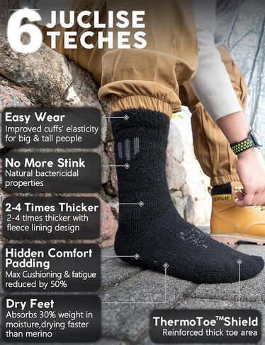 Alpaca Wool Crew Socks 2 pairs for Men and Women,Thick Thermal Winter Hunting Socks Hiking,Moisture Wicking Cushioned in Kuwait