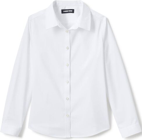 Lands' End School Uniform Girls No Gape Long Sleeve Stretch Shirt in Saudi Arabia