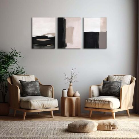 ZQARTZZQ Black and Gold Wall Decor, Abstract Wall Art, Canvas Pictures Wall Decor Marble Prints Paintings Set of 3 for Living Room Bedroom Office Bathroom 12x16in in Saudi Arabia