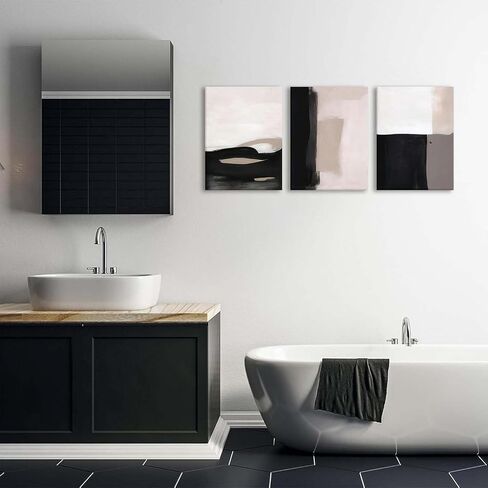 ZQARTZZQ Black and Gold Wall Decor, Abstract Wall Art, Canvas Pictures Wall Decor Marble Prints Paintings Set of 3 for Living Room Bedroom Office Bathroom 12x16in in Saudi Arabia